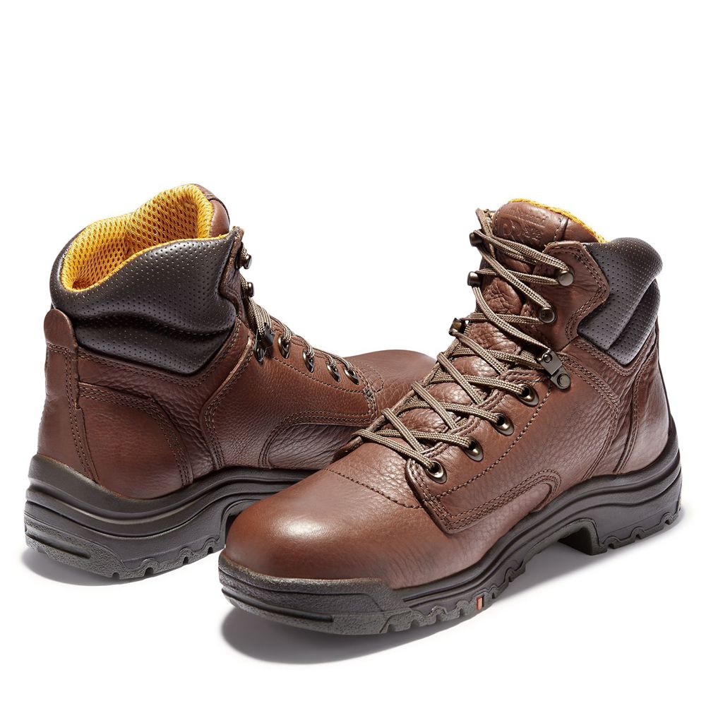 Timberland Mens Work Boots PRO® TiTAN® 6\" Soft Toe - Brown/Black - India AE2091854